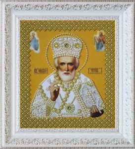 Р-270 Икона святителя Николая Чудотворца (золото) - 7Игл - наборы для вышивания крестом и бисером по низким ценам. 