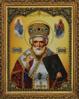 Р-182 Икона Святителя Николая Чудотворца - 7Игл - наборы для вышивания крестом и бисером по низким ценам. 