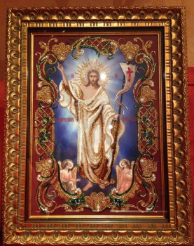 БП-131 Воскресение Христово в рамке - 7Игл - наборы для вышивания крестом и бисером по низким ценам. 
